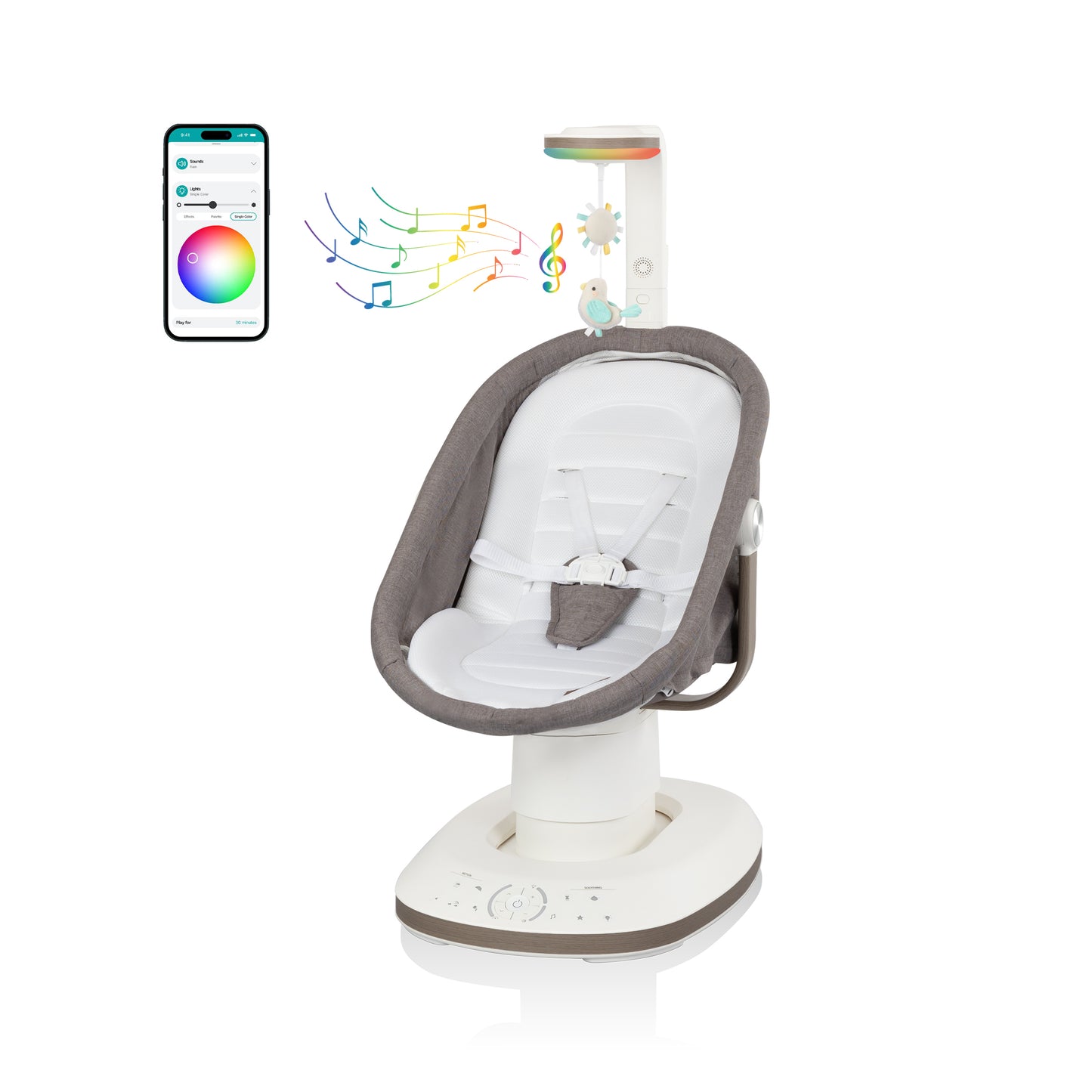 Elara 2-in-1 Smart Motion Swing & Soothing Nest (Truffle Taupe)