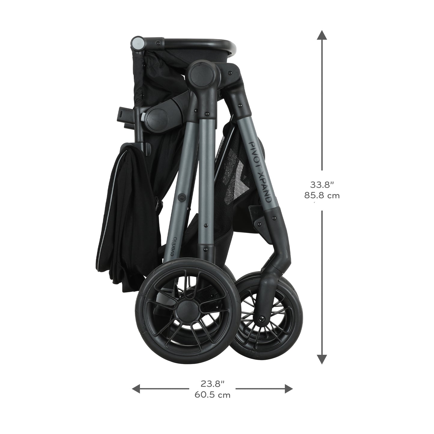 Evenflo Pivot Xpand Modular Stroller folded dimensions
