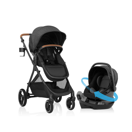 Shyft Intuiti Travel System with Revolve180 LiteMax NXT Rotating Infant Car Seat (Black Shale)