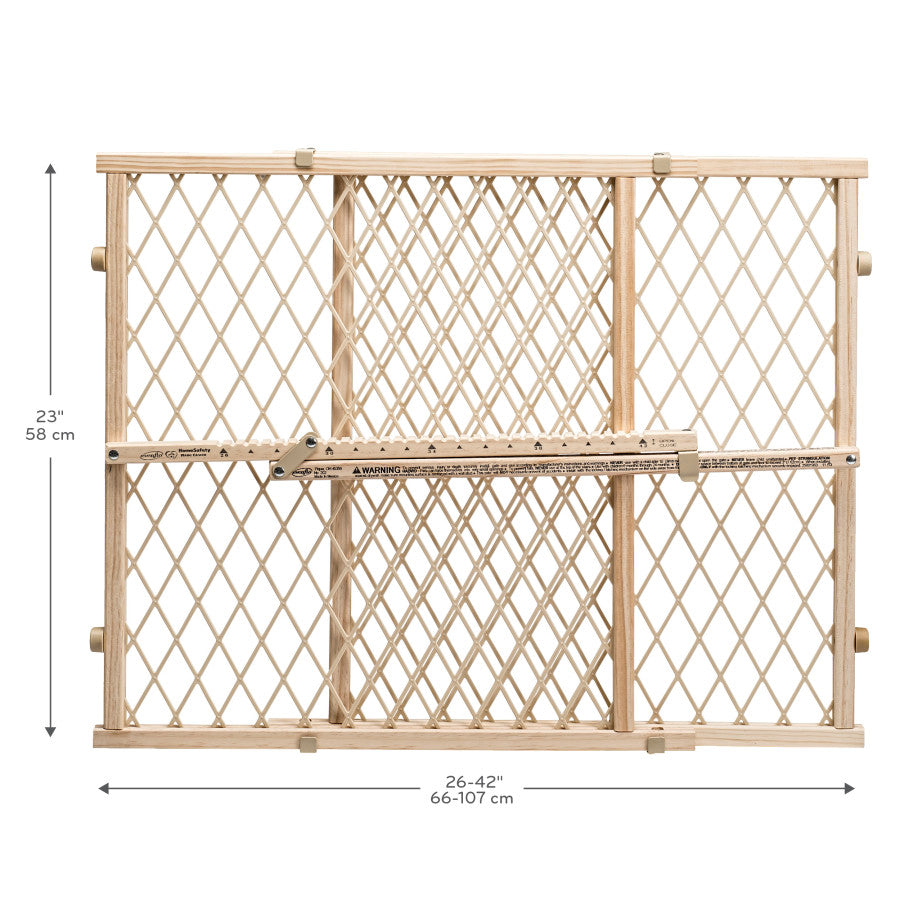 Position & Lock Adjustable Wood Baby Gate Size Info
