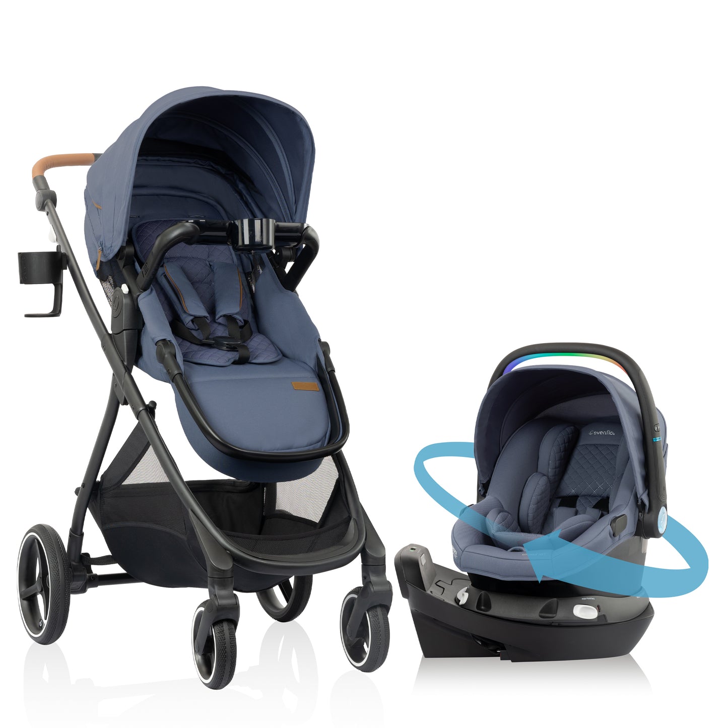 Shyft Intuiti+ Travel System featuring Revolve180 LiteMax™ NXT Rotating Infant Car Seat with SensorySoothe