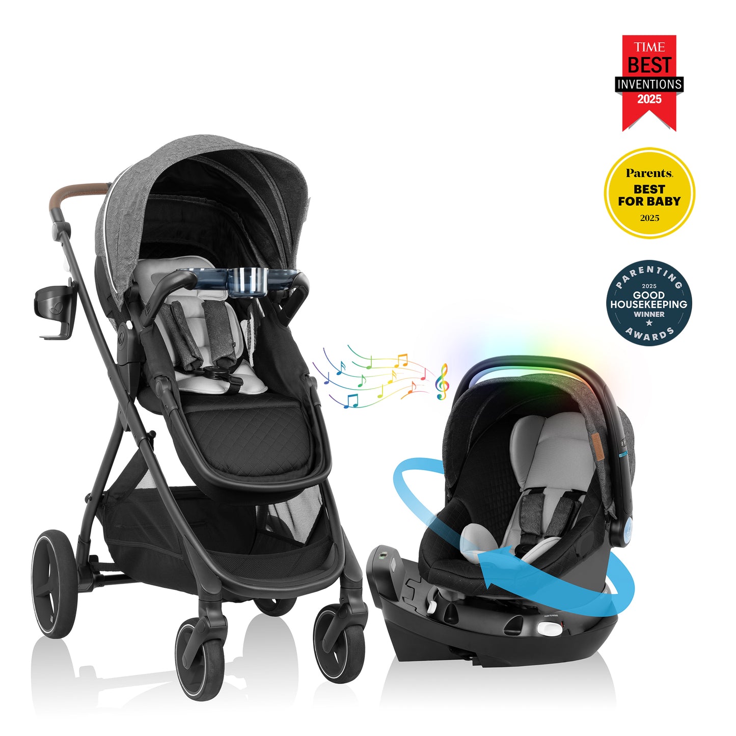 Shyft Intuiti+ Travel System featuring Revolve180 LiteMax NXT with SensorySoothe