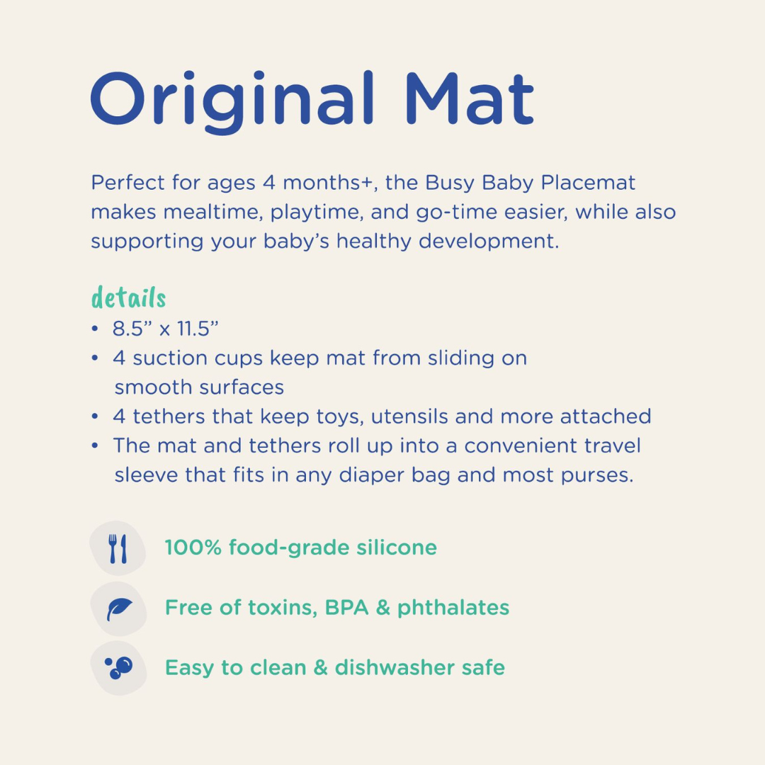 Busy Baby Mat with Toy Straps PEWTER