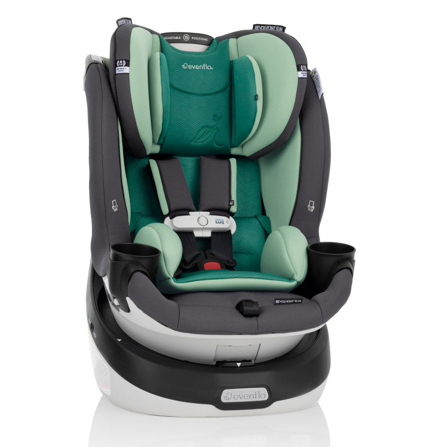 Revolve360 Slim 2-in-1 Rotational Car Seat with Green & Gentle Fabric