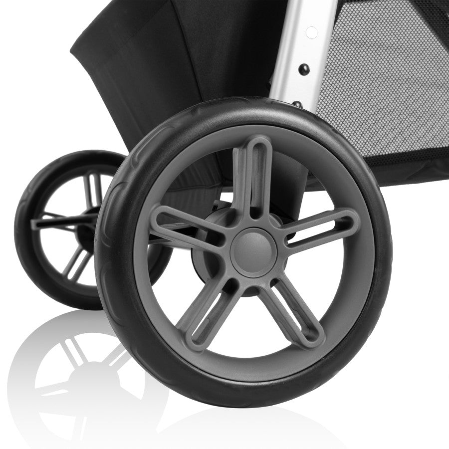 Omni Plus Modular Travel System with LiteMax Sport Rear-Facing Infant Car Seat side wheels