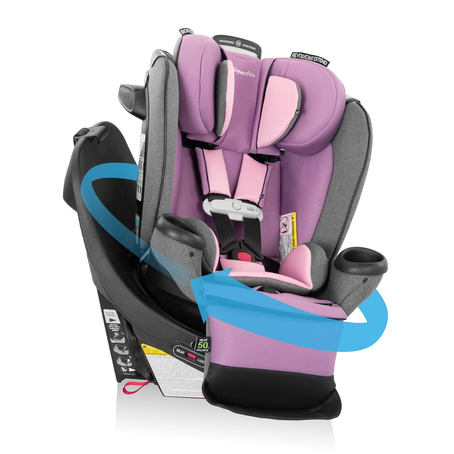 Gold Revolve360 Extend All-in-One Rotating Car Seat with SensorSafe (Opal)