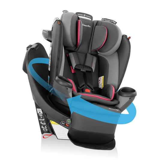 Revolve360 Extend All-in-One Rotating Car Seat with Quick Clean Cover (Rowe Pink)