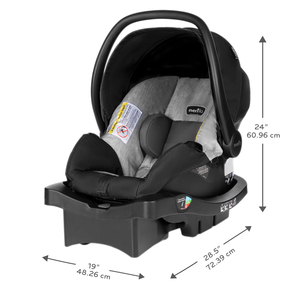 LiteMax Sport Infant Car Seat dimensions diagram