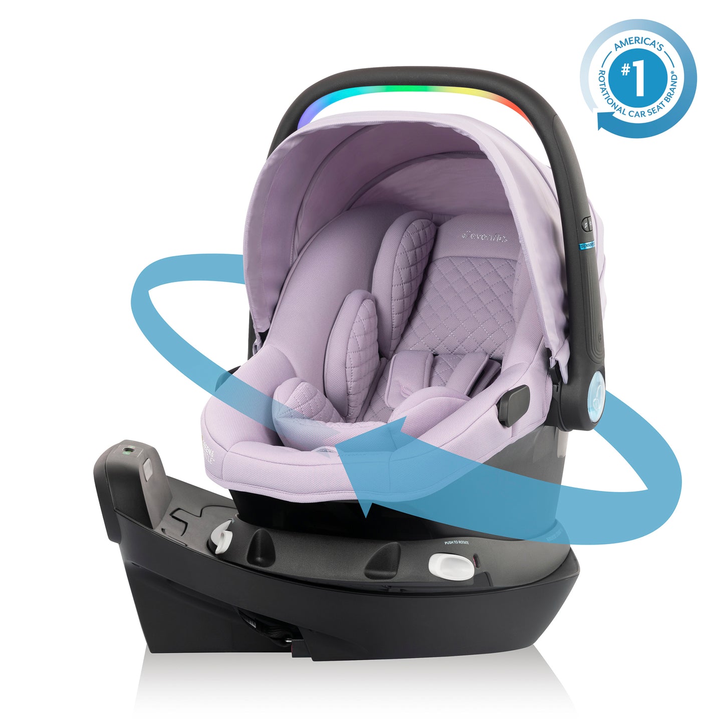 Revolve180 LiteMax NXT Rotating Infant Car Seat with SensorySoothe (Agate Purple)