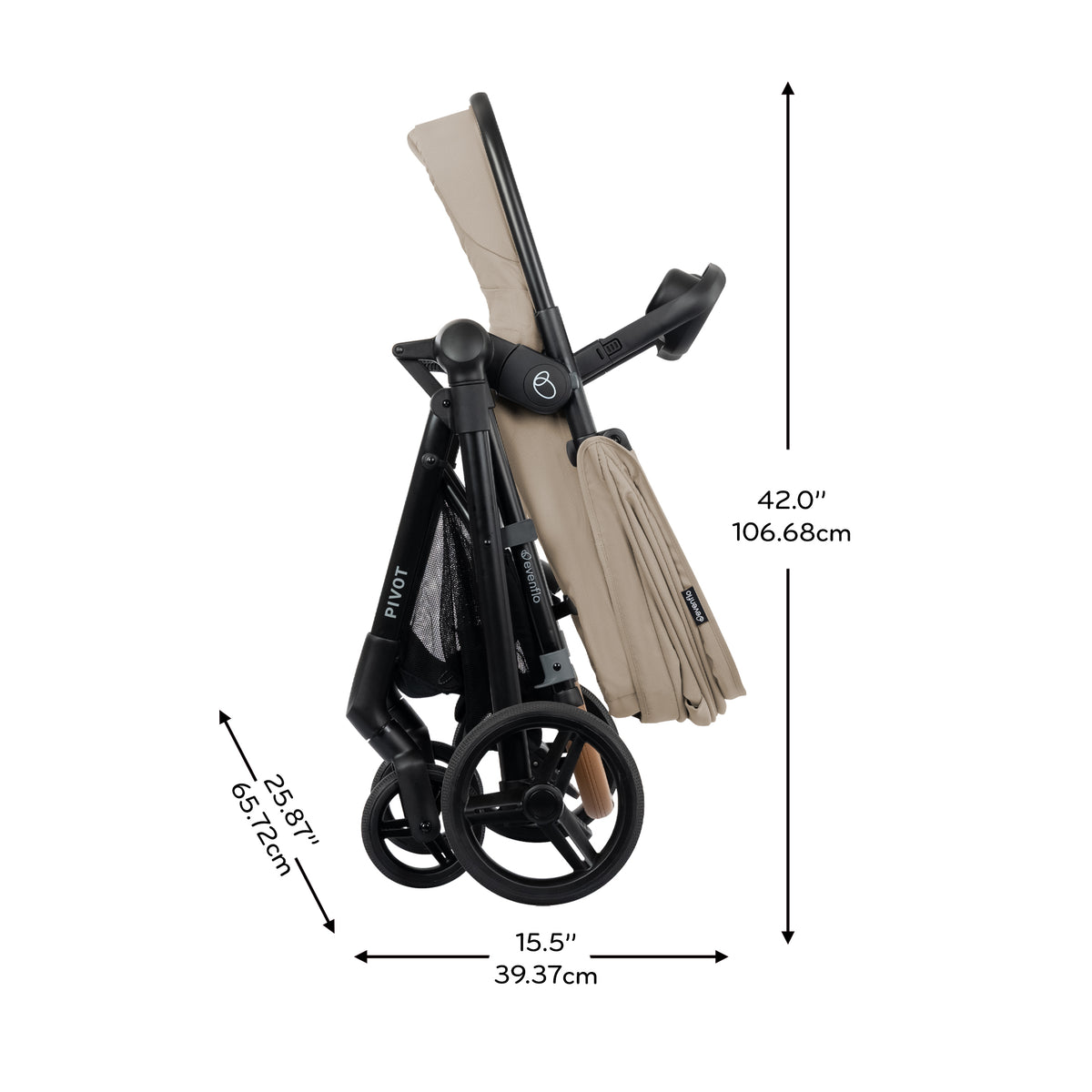 Pivot NXT Travel System with LiteMax NXT Infant Car Seat dimensions diagram