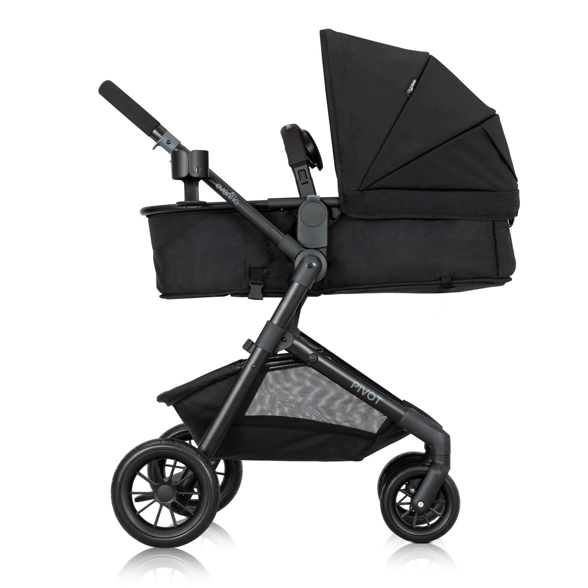 Pivot Modular Travel System with LiteMax Infant Car Seat with Anti-Rebound Bar Oxford Black side 1