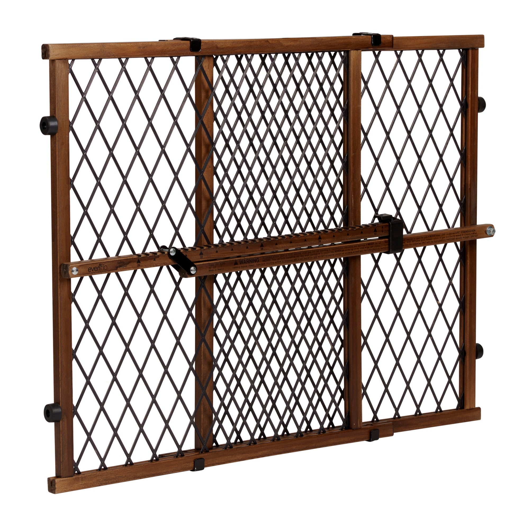 Position & Lock Adjustable Wood Baby Gate Farmhouse