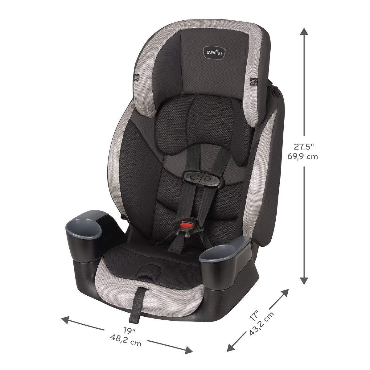 Maestro Sport Booster Car Seat dimensions diagram