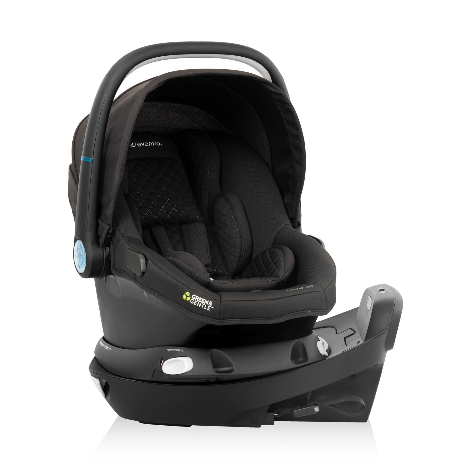 Evenflo Revolve180 LiteMax NXT Rotating Infant Car Seat with SensorySoothe side rotate