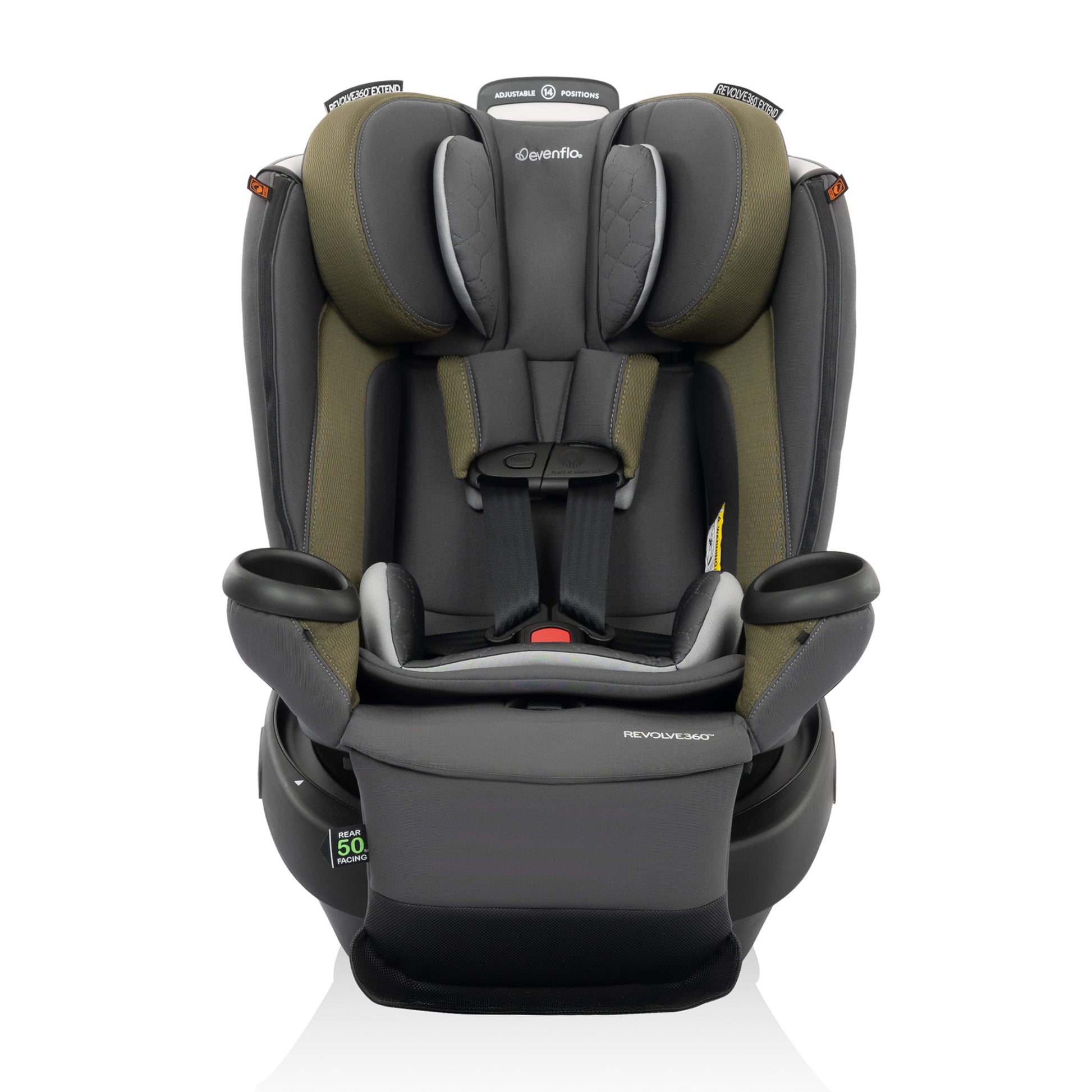 Revolve360 Extend All-in-One Rotating Car Seat with Quick Clean Cover Rockland Green front