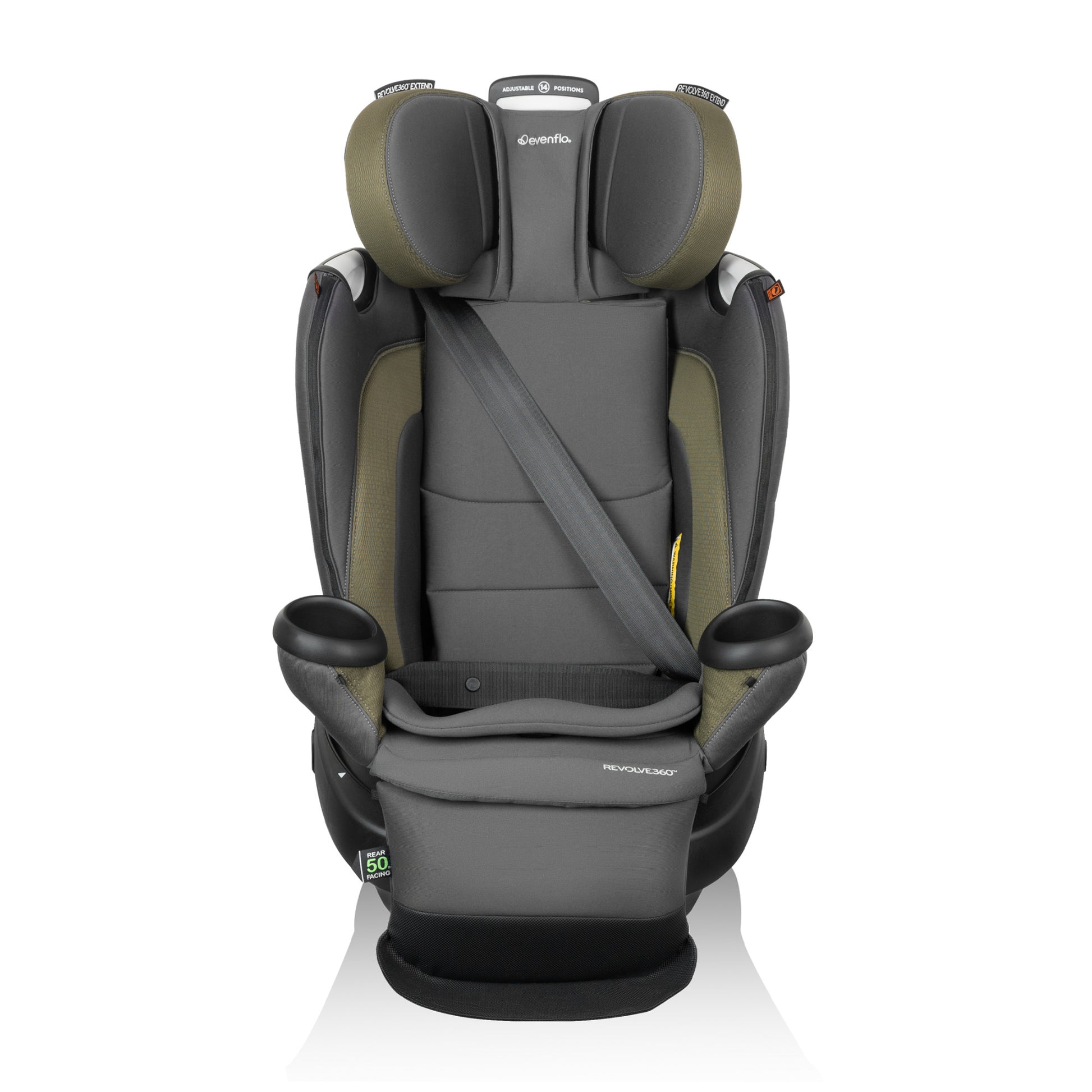 Revolve360 Extend All-in-One Rotating Car Seat with Quick Clean Cover Rockland Green front 1