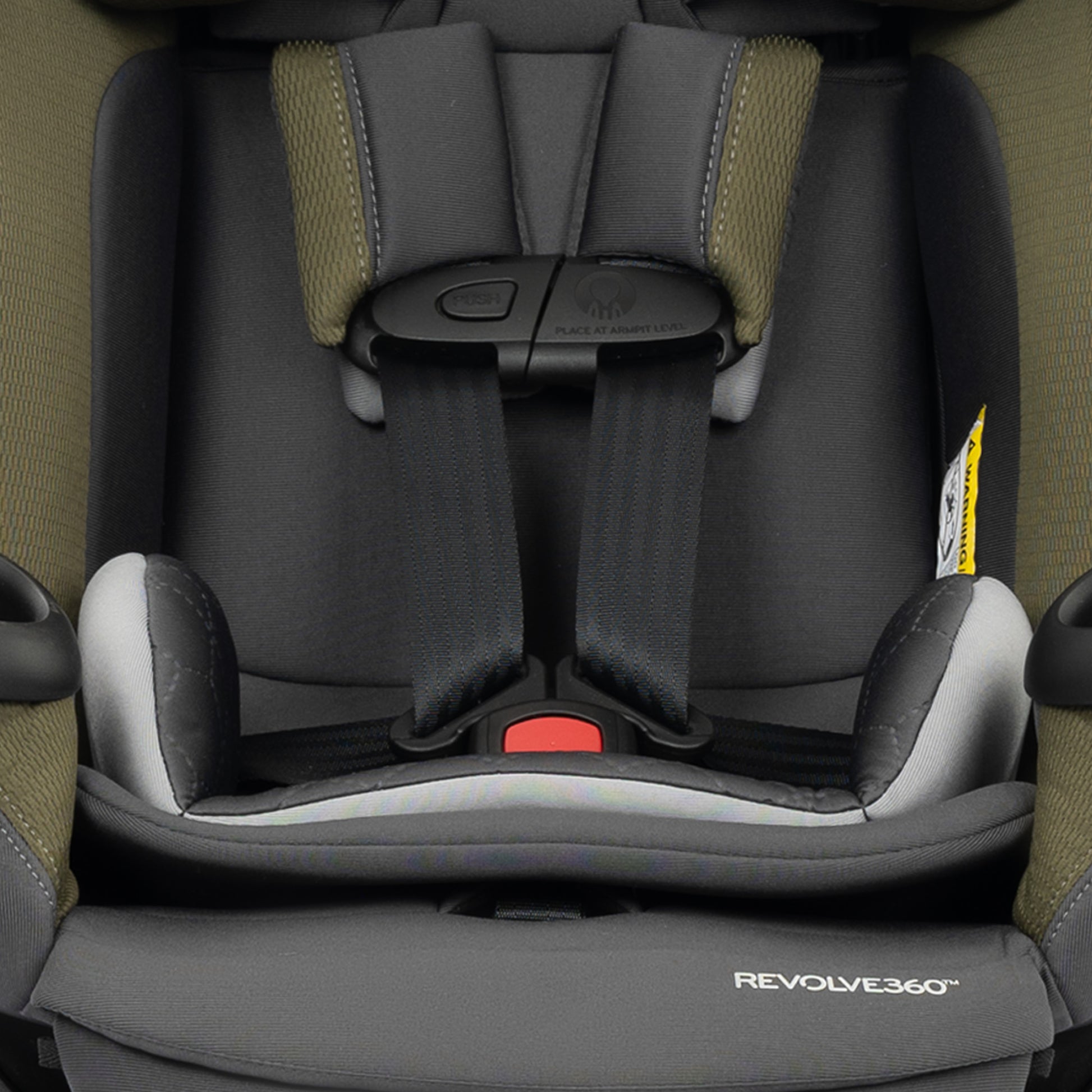 Revolve360 Extend All-in-One Rotating Car Seat with Quick Clean Cover Rockland Green seat belt