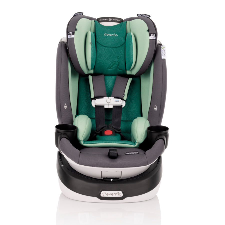 Revolve360 Slim 2-in-1 Rotational Car Seat with Green & Gentle Fabric
