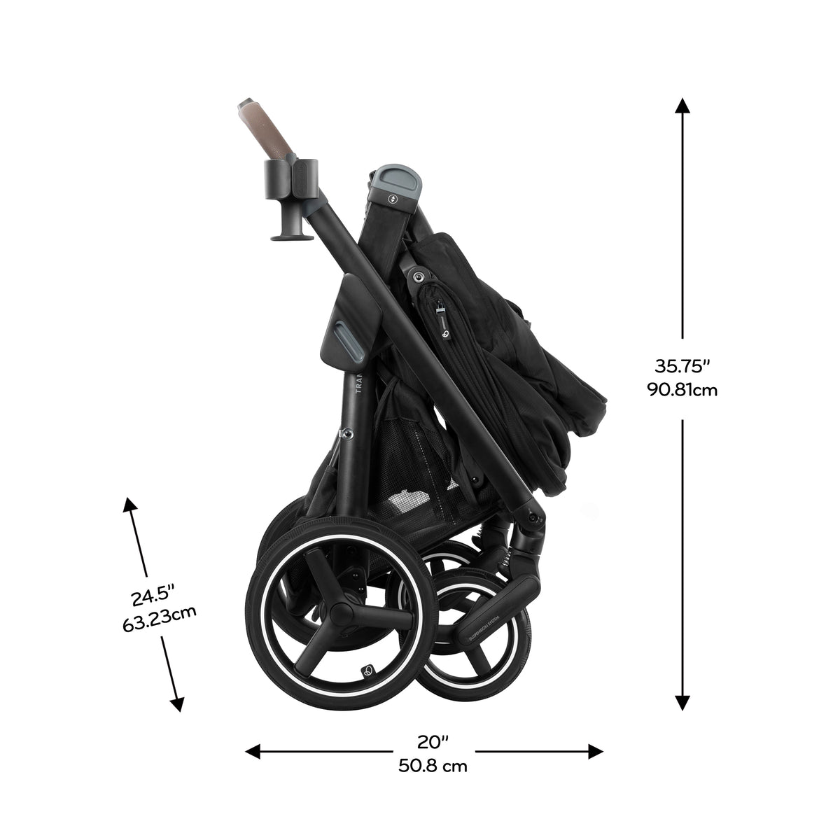 Transformer Stroller to Wagon Travel System Featuring LiteMax NXT Infant Car Seat dimensions diagram