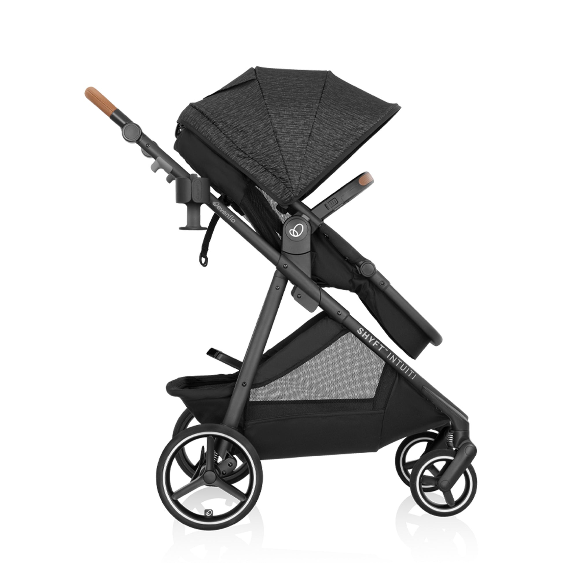 Shyft Intuiti Travel System with Revolve180 LiteMax NXT Rotating Infant Car Seat Black Shale side 1