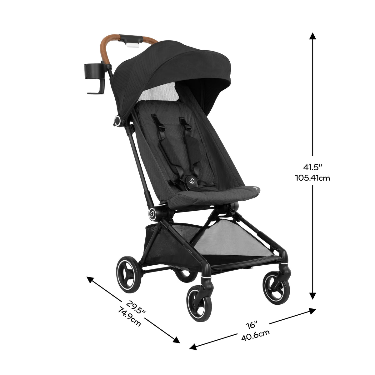 Hummingbird Ultra-Lightweight Carbon Fiber Stroller dimensions diagram