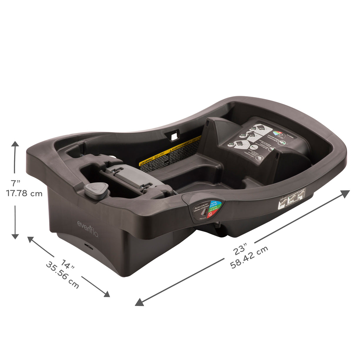 LiteMax 30 Infant Car Seat Base dimensions diagram