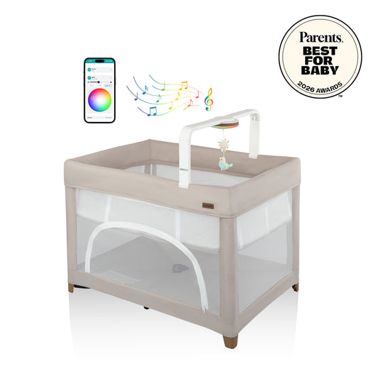 Eris One-Hand Playard with Bassinet (Coastal Coffee)