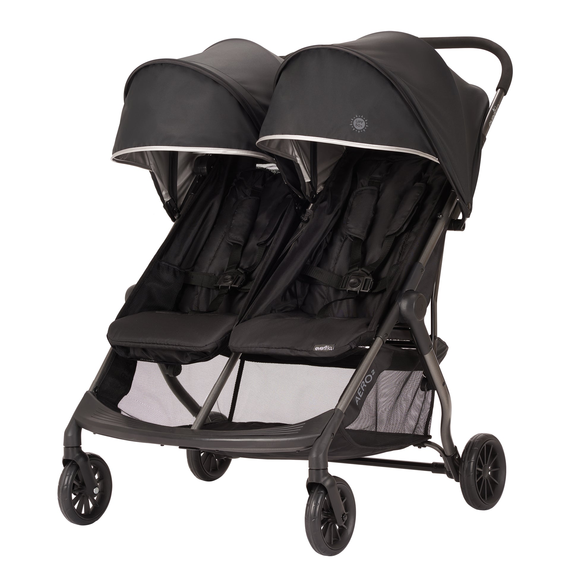 Evenflo Aero² Ultra-Lightweight Double Stroller in Lark Black