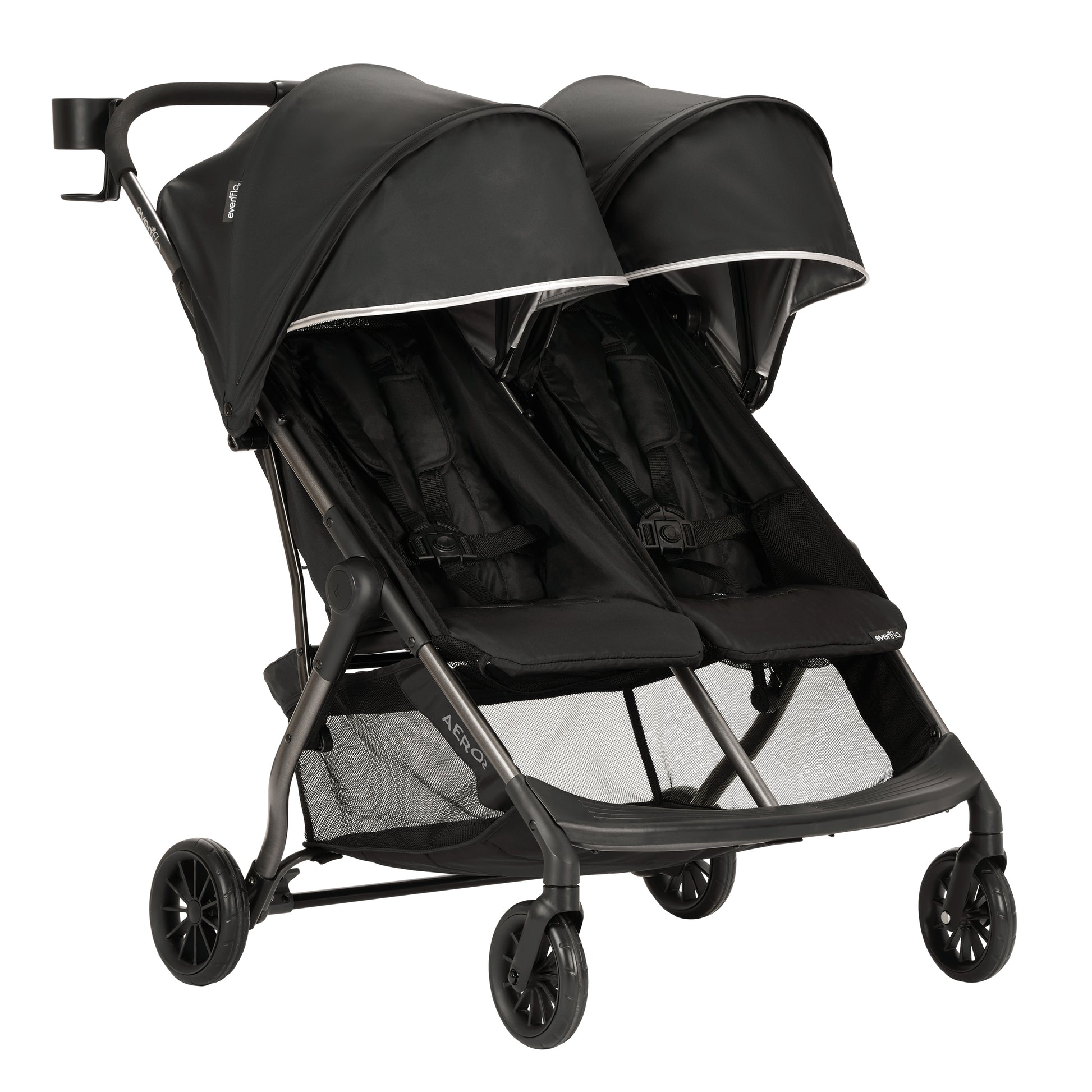 Evenflo Aero² Ultra-Lightweight Double Stroller in Lark Black