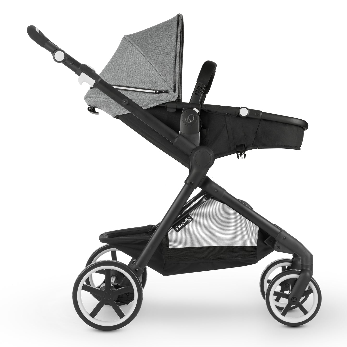 Evenflo Pivot Xpand Travel System recline infant mode forward-facing
