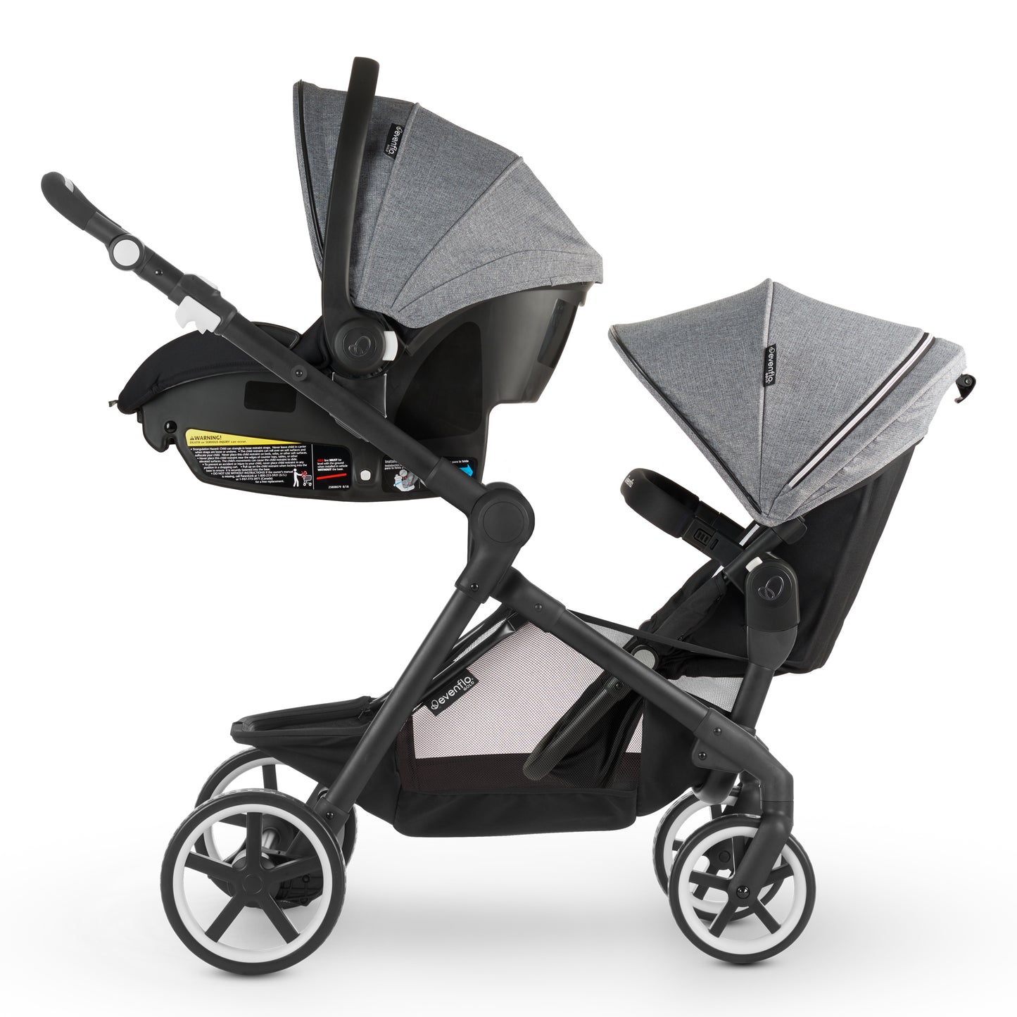 Evenflo Pivot Xpand Travel System upper infant car seat lower toddler seat