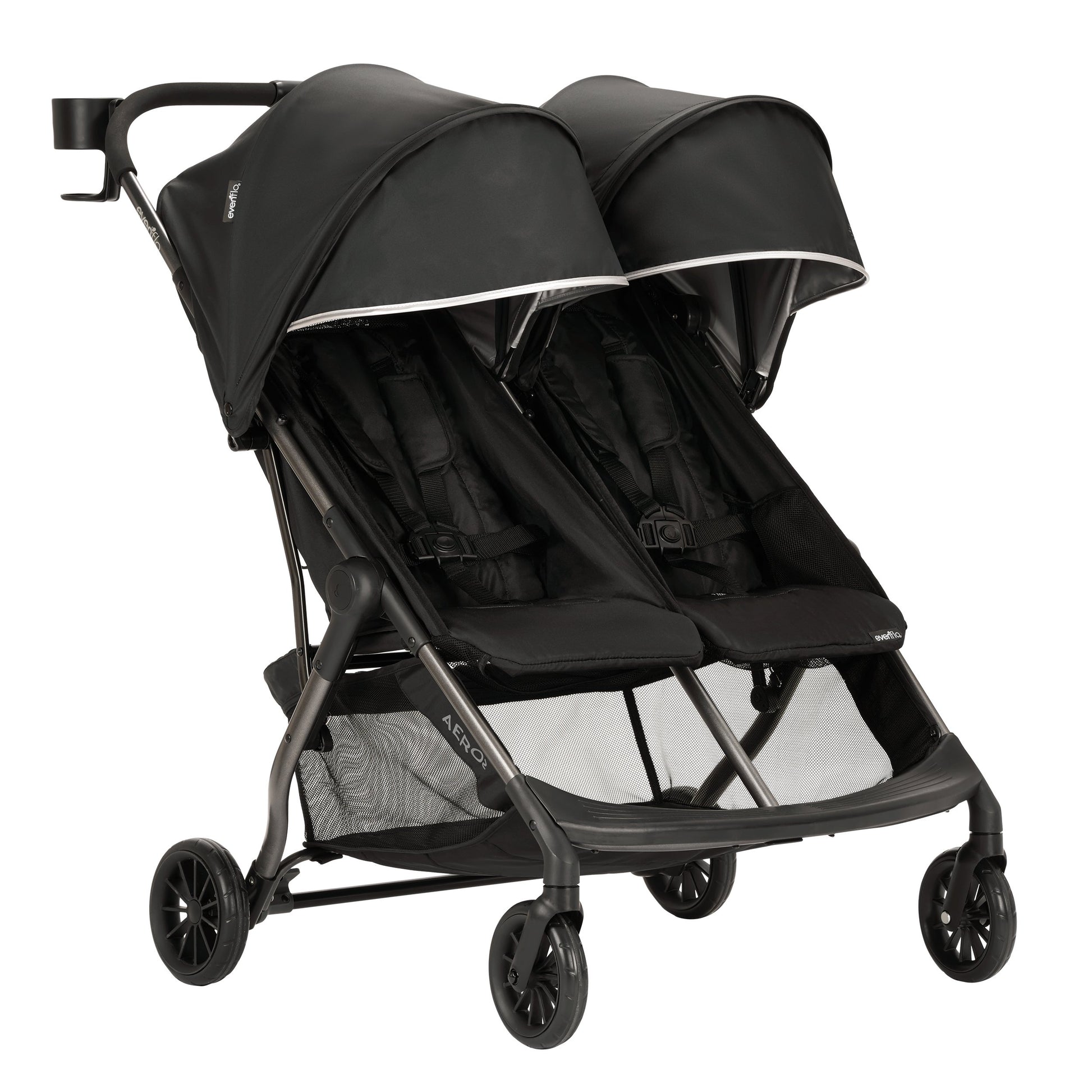 Evenflo Aero² Ultra-Lightweight Double Stroller in Lark Black
