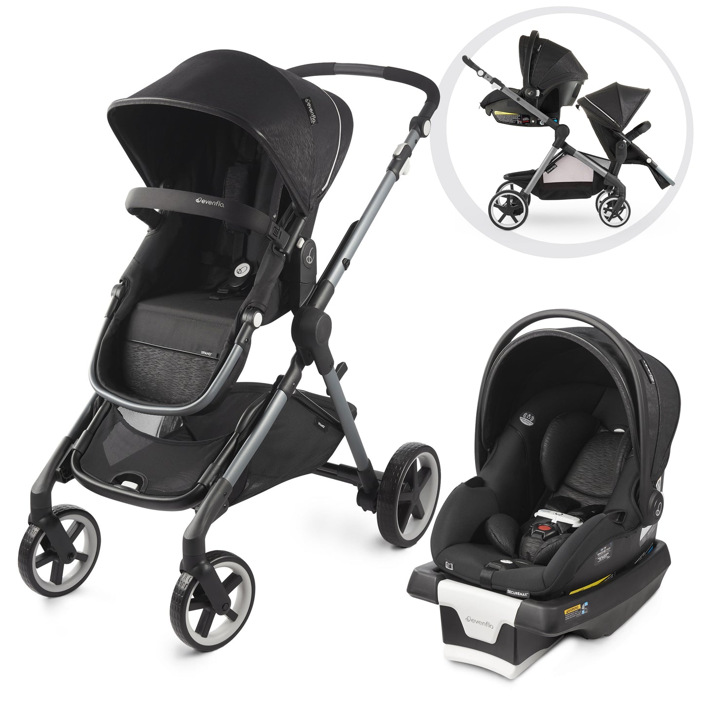 Evenflo Xpand Modular Travel System with LiteMax Infant Car Seat