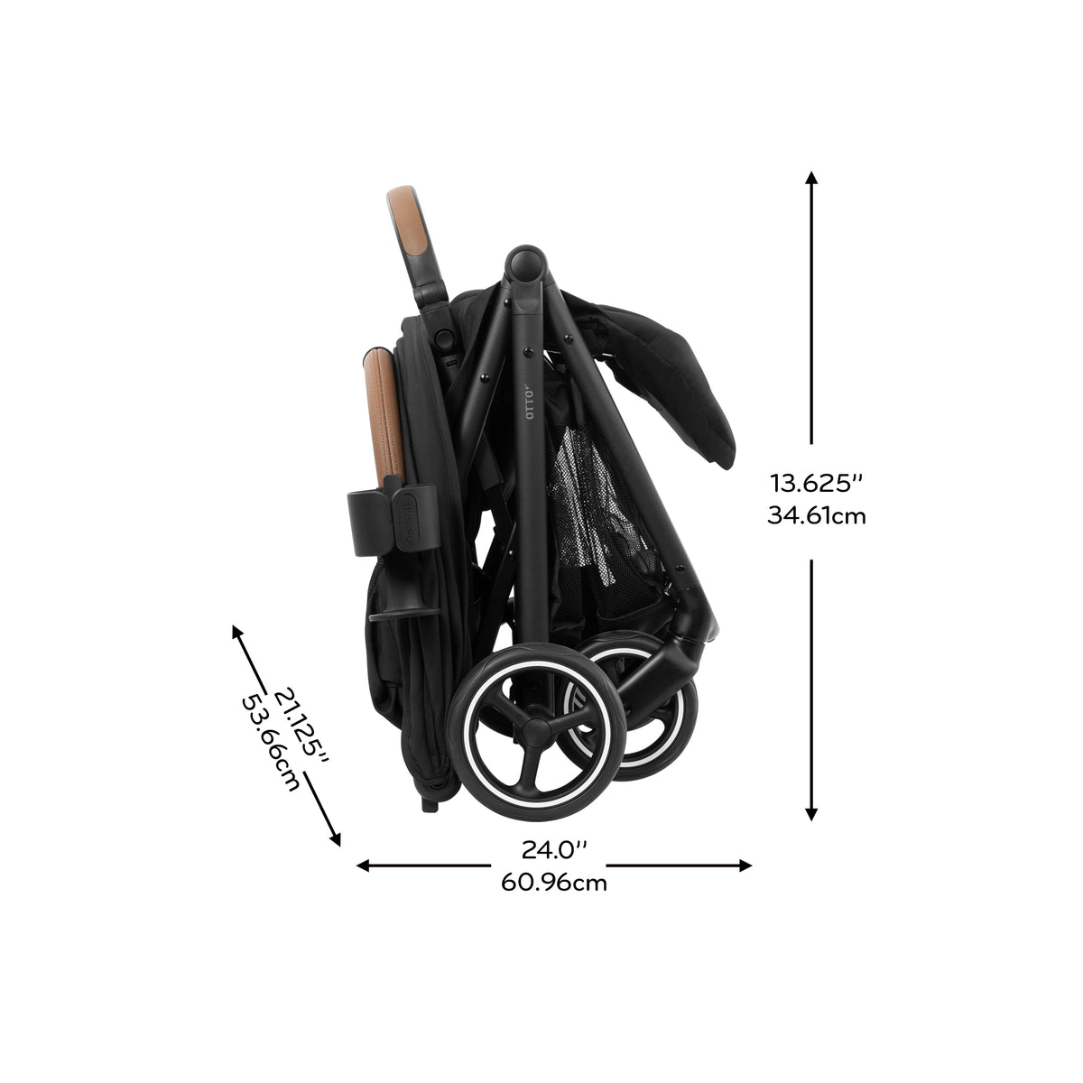 Otto+ Travel System w/ LiteMax Infant Car Seat dimensions diagram