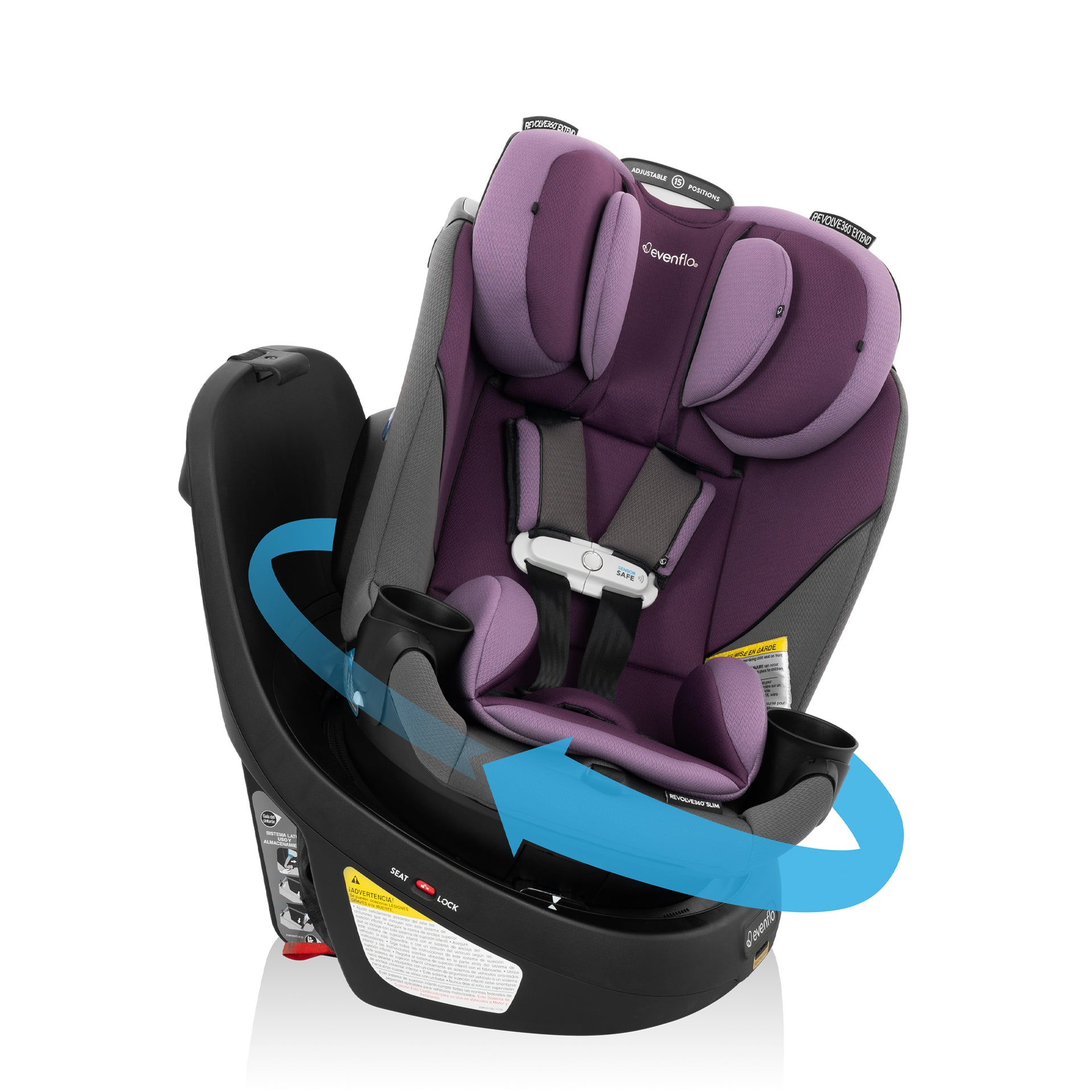 Evenflo Gold Revolve360 Slim 2-in-1 Rotational Convertible Car Seat with SensorSafe