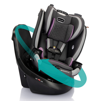 Revolve360 Slim 2-in-1 Rotational Car Seat with Quick Clean Cover (Sutton Purple)