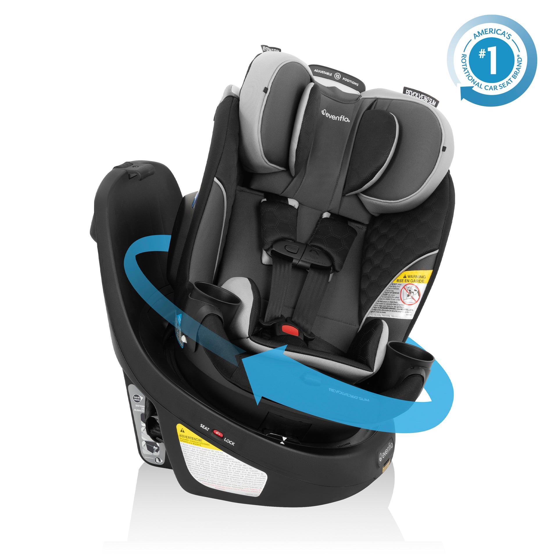 Evenflo Revolve360 Slim 2-in-1 Rotational Car Seat, Carver