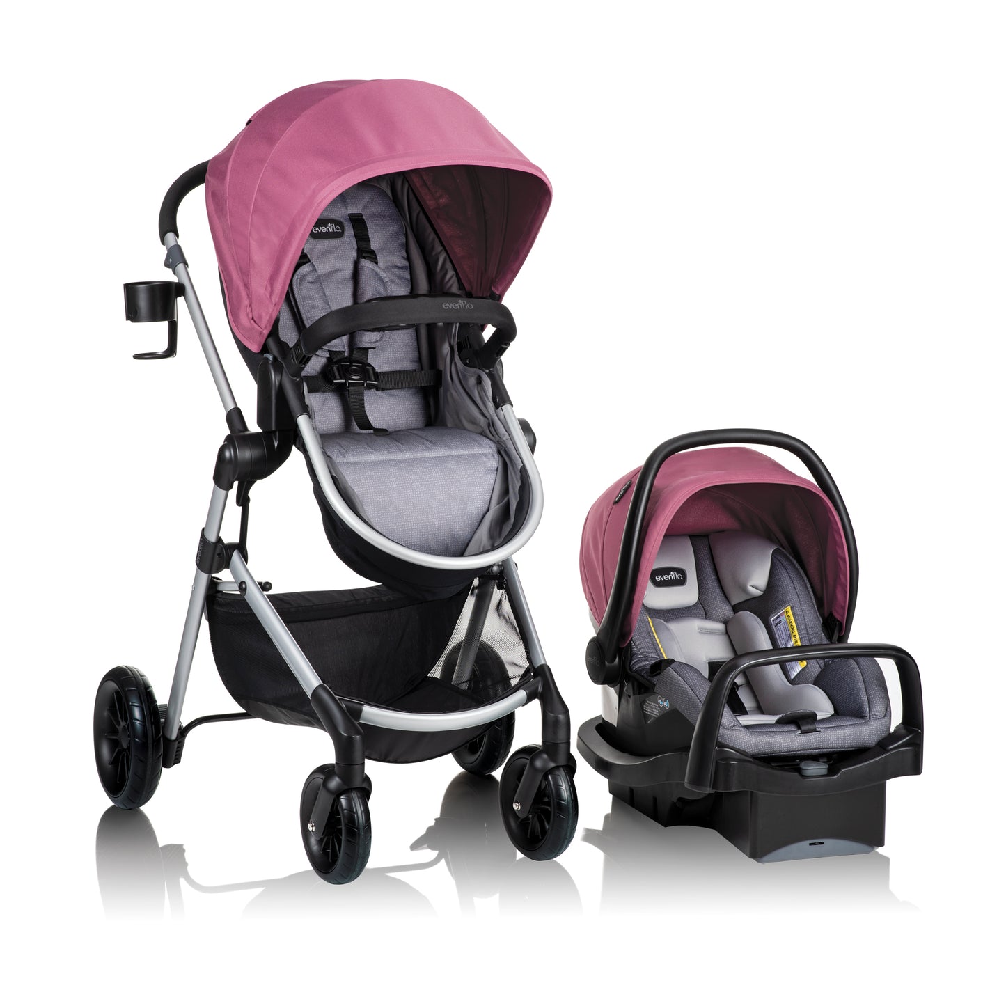 evenflo pivot modular travel system installation Evenflo Pivot Modular Travel System with LiteMax Infant Car Seat (Dusty Rose Pink)