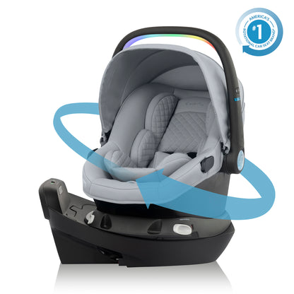 Revolve180 LiteMax NXT Rotating Infant Car Seat with SensorySoothe (Quartz)