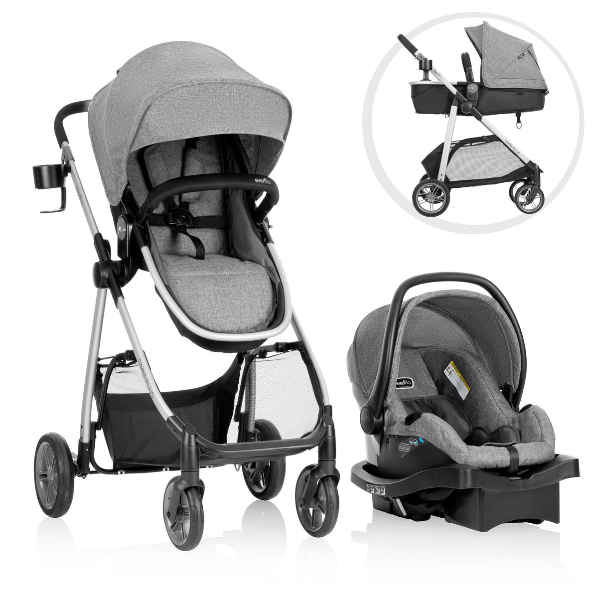 Omni Plus Modular Travel System with LiteMax Rear-Facing Infant Car Seat (Mylar Gray)