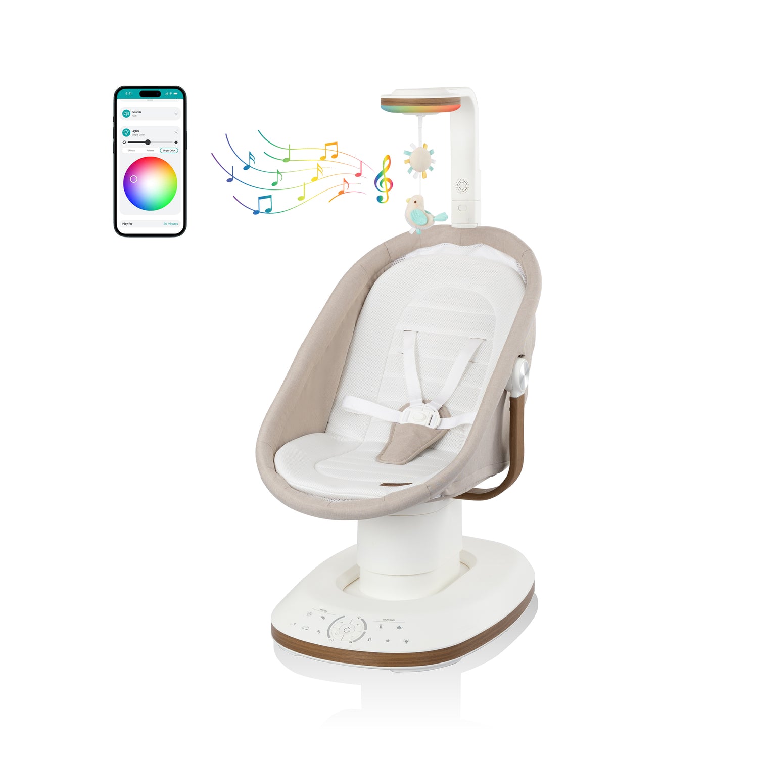 Elara 2-in-1 Smart Motion Swing & Soothing Nest (Coastal Coffee)