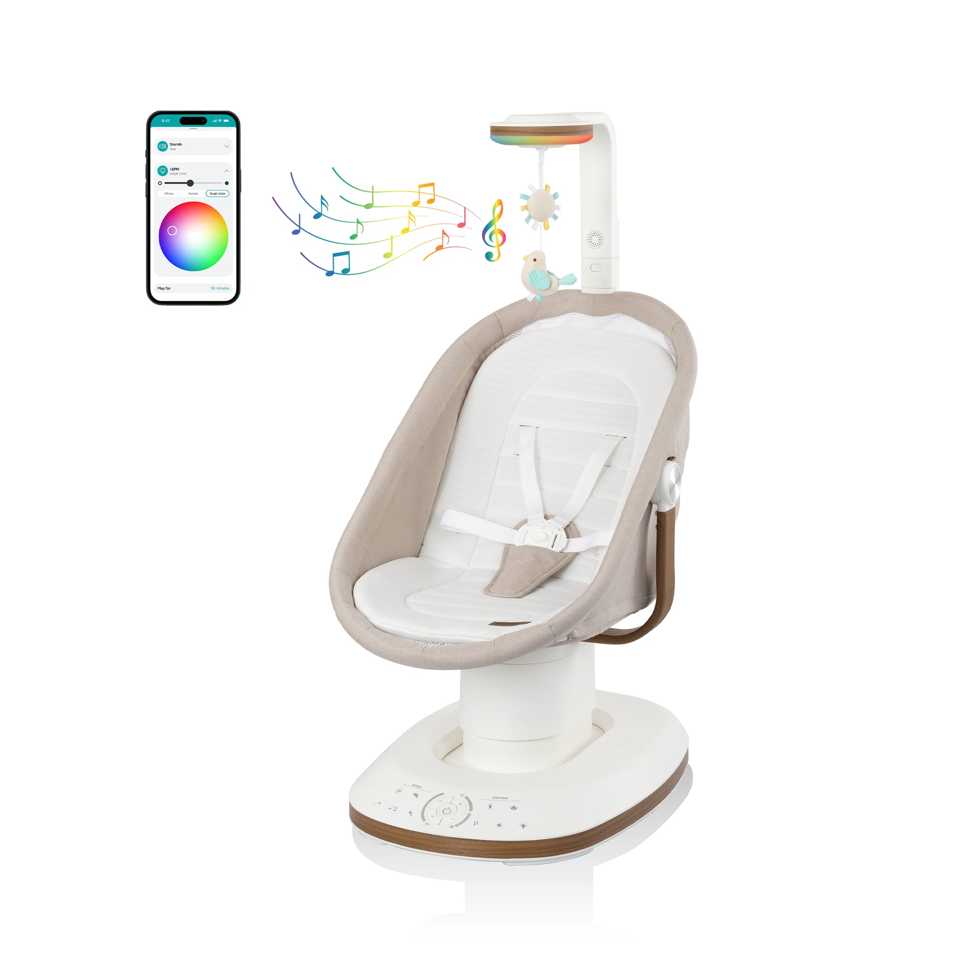 Elara 2-in-1 Smart Motion Swing & Soothing Nest (Coastal Coffee)