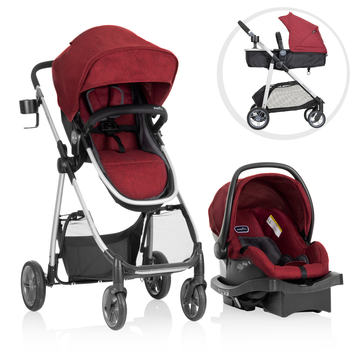 Omni Plus Modular Travel System with LiteMax Rear-Facing Infant Car Seat (Hyperion Red)