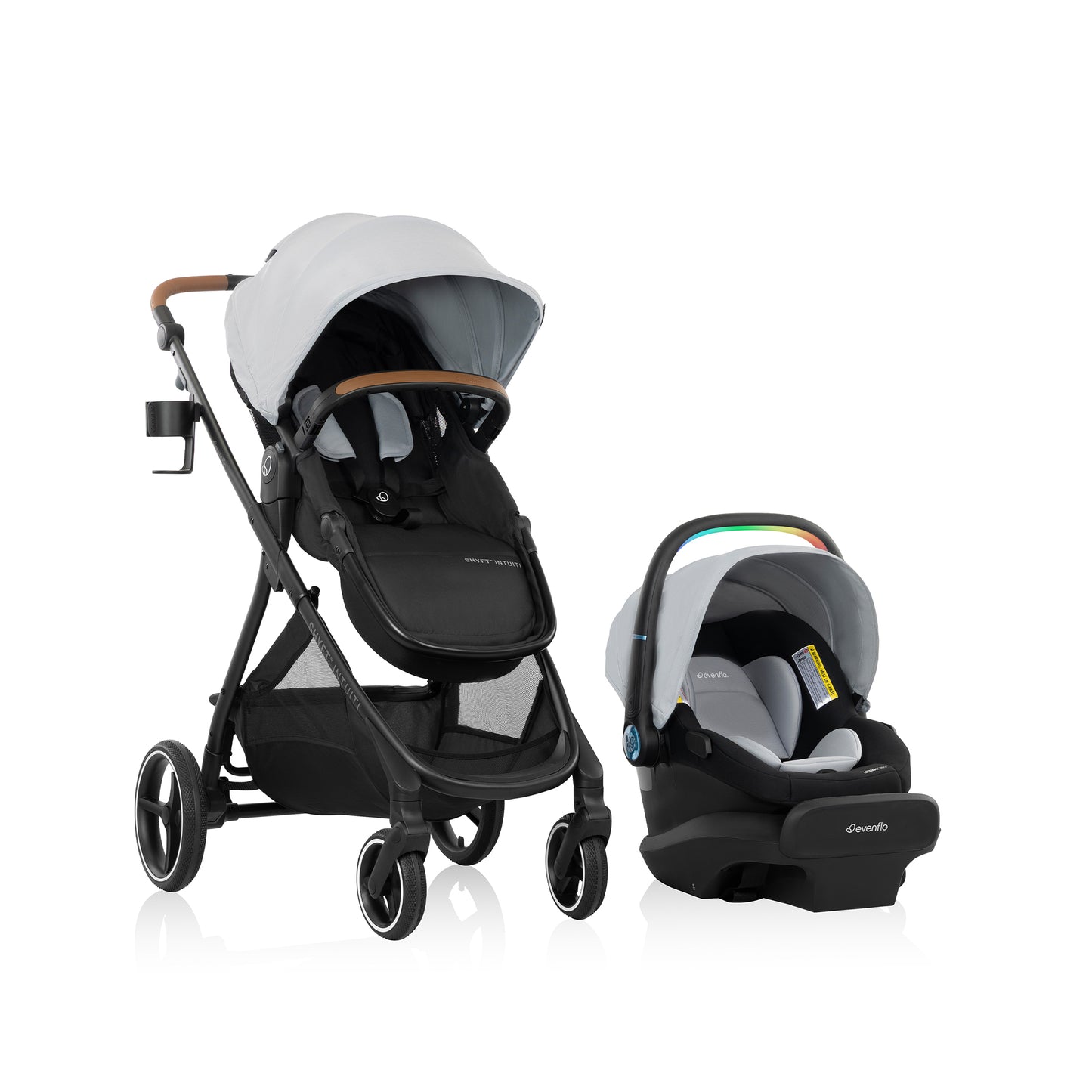 Shyft Intuiti+ Travel System featuring LiteMax NXT with SensorySoothe (Storm Gray)