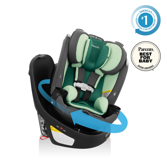 Revolve360 Slim 2-in-1 Rotating Car Seat with Green & Gentle Fabric