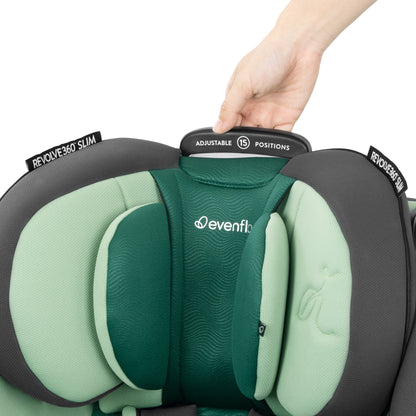 Revolve360 Slim 2-in-1 Rotating Car Seat with Green & Gentle Fabric