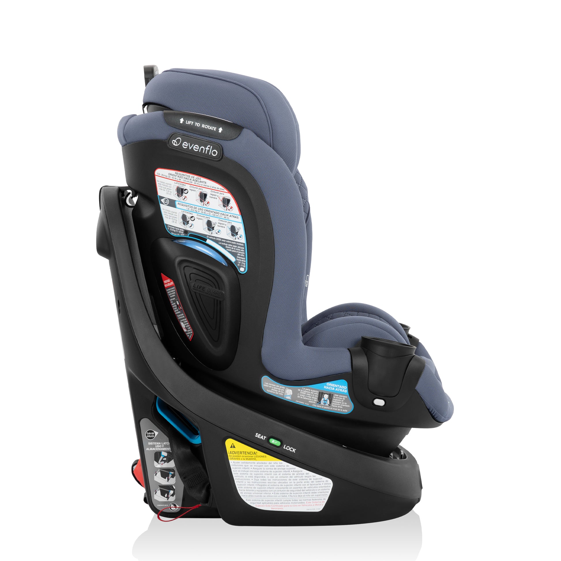 Revolve360 Slim 2-in-1 Rotating Car Seat with Green & Gentle Fabric side rotate