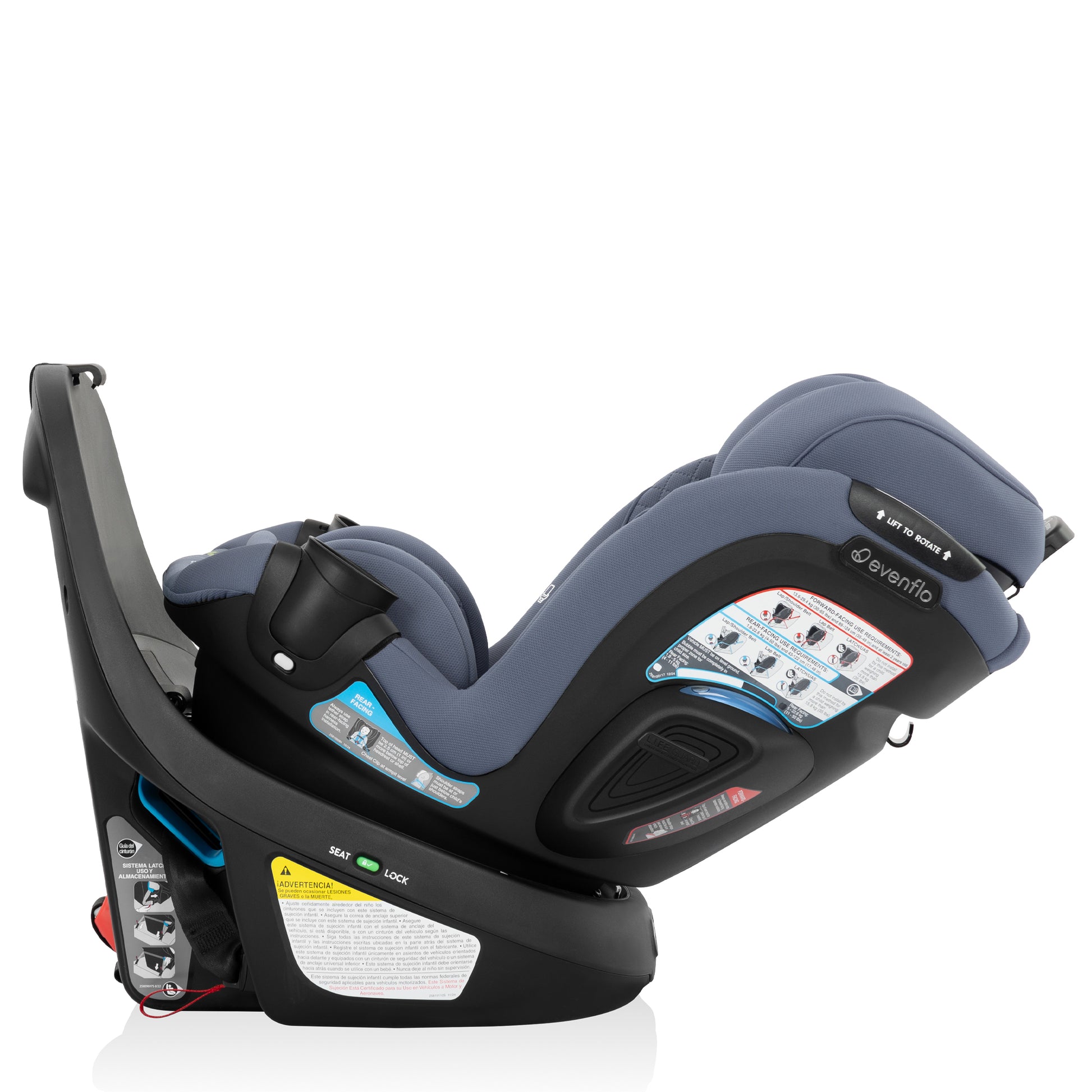 Revolve360 Slim 2-in-1 Rotating Car Seat with Green & Gentle Fabric side rotate