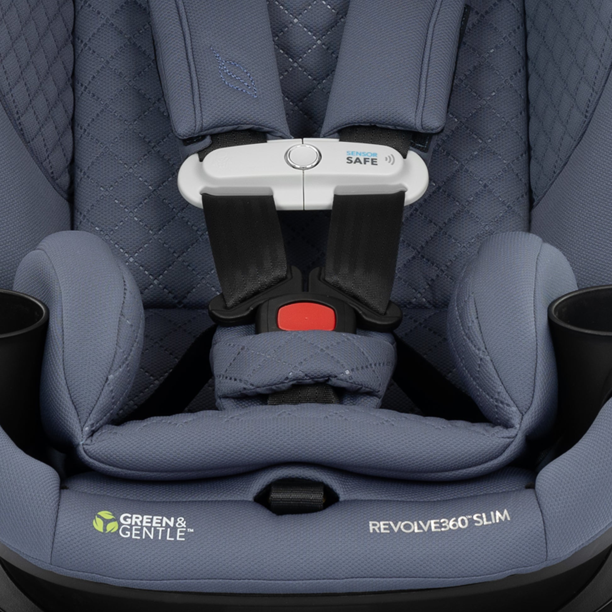 Revolve360 Slim 2-in-1 Rotating Car Seat with Green & Gentle Fabric seat belt