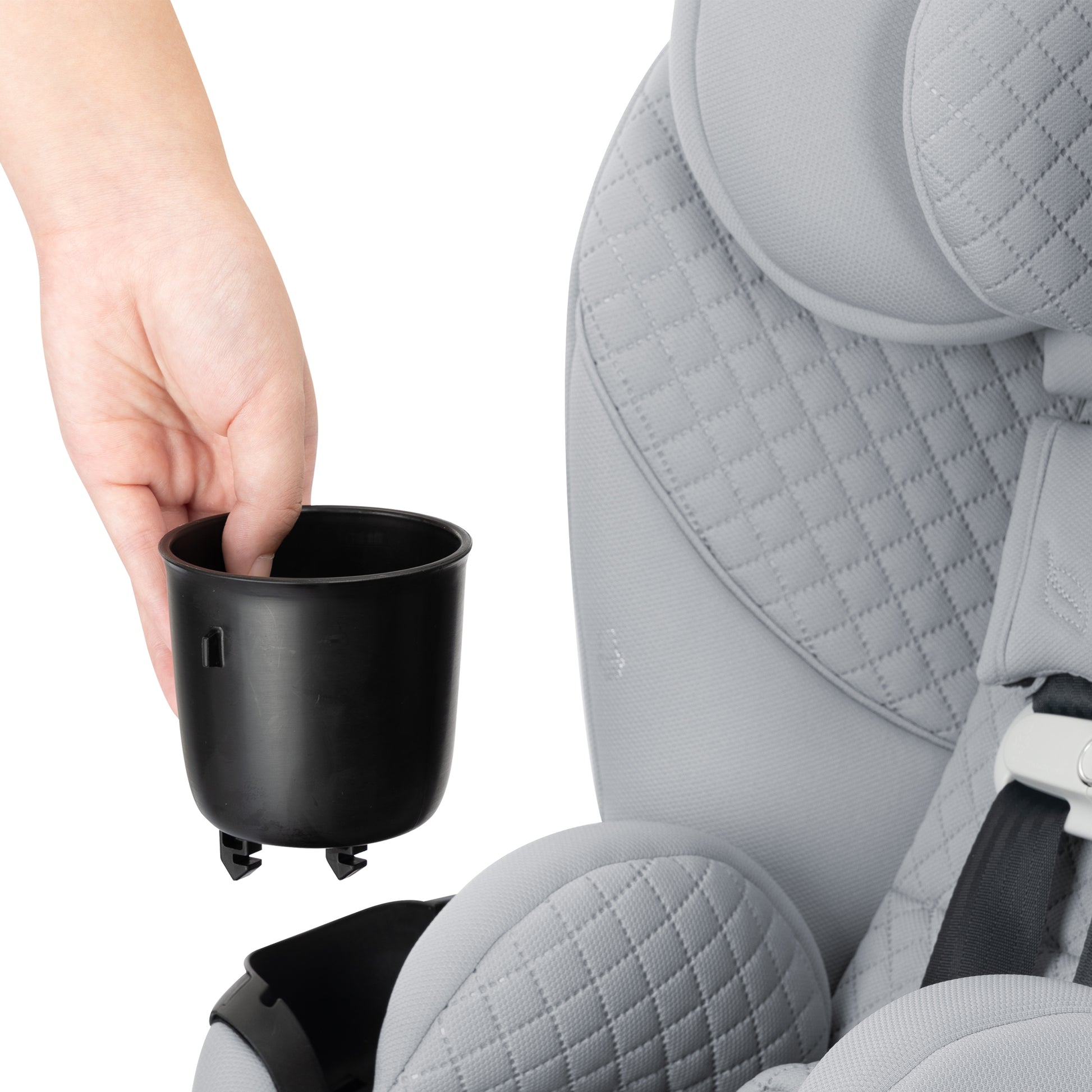 Revolve360 Slim 2-in-1 Rotating Car Seat with Green & Gentle Fabric Quartz cup holder